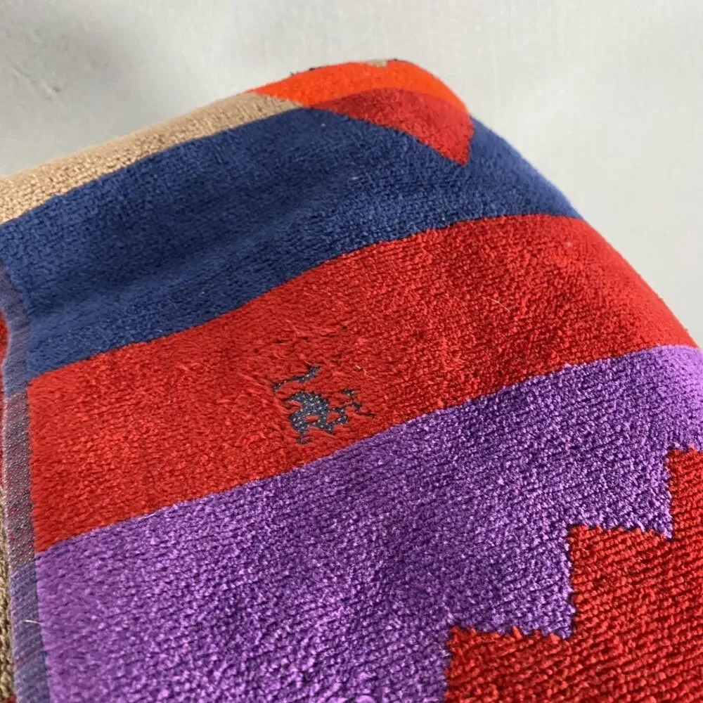 Vintage Royal Terry Beach Towel Aztec Southwestern Indian 39x64